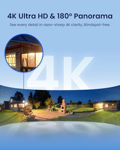 Image of REOLINK Elite Floodlight WiFi, 4K 8MP 180 Panoramic Wired Floodlight Camera, Adjustable 3000 Lumens, Local AI Video Search, Dual-Band Wi-Fi 6, 24 /7 Recording, No Monthly Fees, 100~240V AC Hardwired