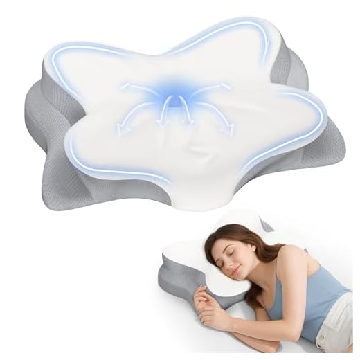 Fyova Cervical Neck Pillow, Ergonomic Memory Foam Pillows for Neck Pain Relief with Breathable Pillowcase, Adjustable Contour Neck Support Pillow for Side Back Stomach Sleepers, Odorless