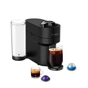Nespresso Vertuo Pop+ Coffee and Espresso Maker by De'Longhi, Black Matte with Dark Chrome