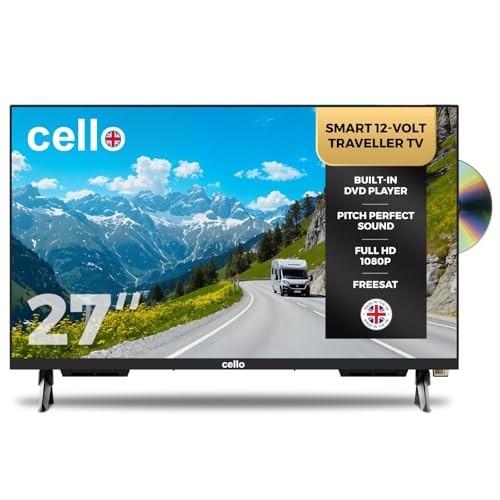 Cello C2725WSF Trav TV Smart Traveller da 27 pollici 12V con DVD, 230V, WebOS, Freeview Play,...