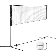 مجموعة الكرة الطائرة المحمولة Aoneky بطول 20 قدمًا لشاطئ Backyard Lawn، تتضمن شبكة الكرة الطائرة والكرة الطائرة والمضخة