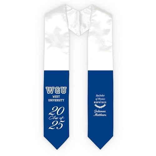 Personalized Graduation Stole, Custom Class of 2025 Graduation Accessory, College Grad, High School Graduation Gift, Navy Stole