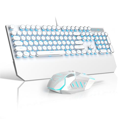 Clavier rétro blanc machine à écrire et souris pour sublimer votre bureau de télétravail