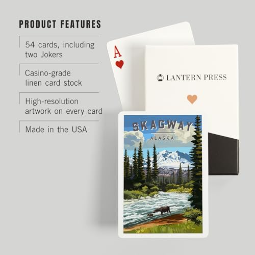 Lantern Press Skagway Alaska Moose River Rapids naipes póker miniatura 3