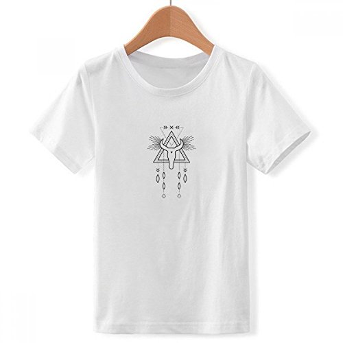 T-shirt blanc alien motif totem XX-Grand pour garçon stylé au col ras du cou