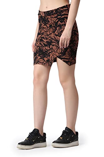 Image of POPWINGS Casual Printed Pencil Slit Skirt for Women || Summer Skirt for Women || Concert Slit Short Skit for Women