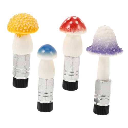 BESPORTBLE 4 piezas Juego de Tapas de Núcleo de Válvula Decorativas de Metal para Neumáticos para Carro y Bicicleta Fácil de Instalar miniatura 1