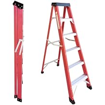 6-Foot Fiberglass Step Ladder, Heavy Duty Folding Ladder with Anti-Slip Pedals, 500 lbs Capacity Type IA, Portable Step Stool for Home, Work & Industrial Use