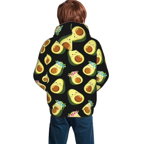 Flowers Avocado Kid Hoodies Boys Sweatshirts Girls Pullover with Pocket4