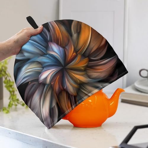 Image of Generic Hudotybom Art Floral Pattern Tea Cozy for Teapot Insulated Large Teapot Cover to Keep Warm Tea Kettle Cover Machine Washable Coffee Pot Cloth Covers Kitchen Home Decorations, CZA49