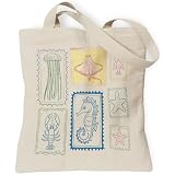 TOTEUSVIA Sea Creatures Canvas Tote