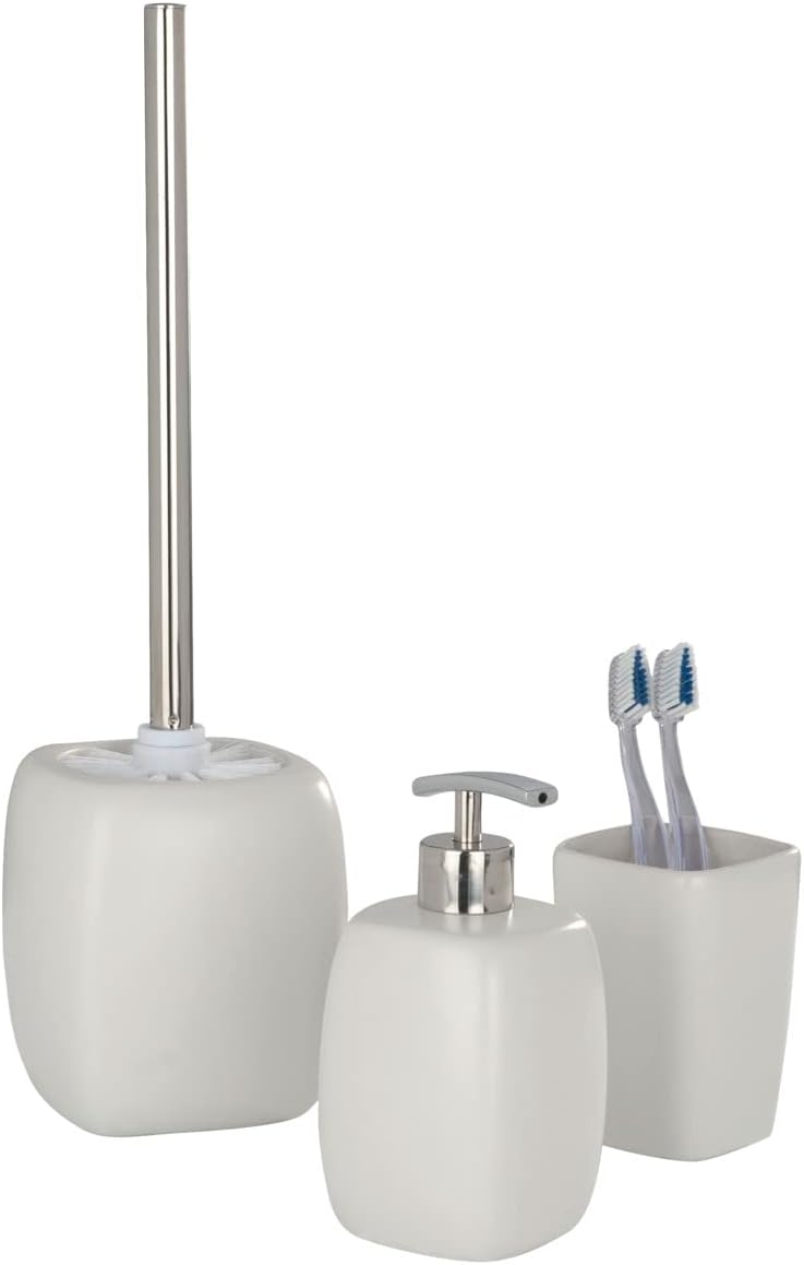 Wenko Faro 20023100 Toilet Brush and Holder Ceramic Diameter 12 x 40 cm White