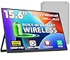 ZSCMALLS Battery Wireless Portable Monitor, 8000mAh 15.6" 1080P IPS USB-C/HDMI Second Screen, Built-in Speakers, Support AirPlay/Miracast for Laptop/Phone/Tablet/Switch/Xbox, Carry Bag Included