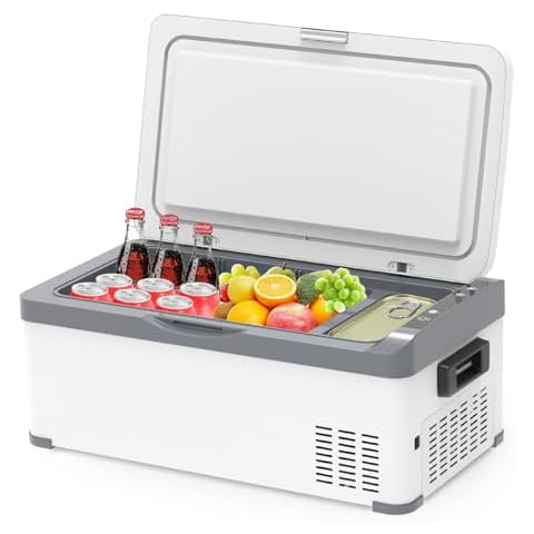 SHAREWIN 12 Volt Refrigerator, 20QT(19L) Compressor Electric Cooler,Car Fridge (-8℉~68℉),Portable Refrigerator 12/24V DC 110-240V AC,Portable Freezer for Camping, Travel, Truck, Boat Cover