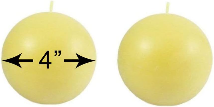 Candlestock Handmade Dripless Unscented Beeswax Ball Candle Sets - 3 Inch, 4 Inch, 5 Inch Diameter (2-5")