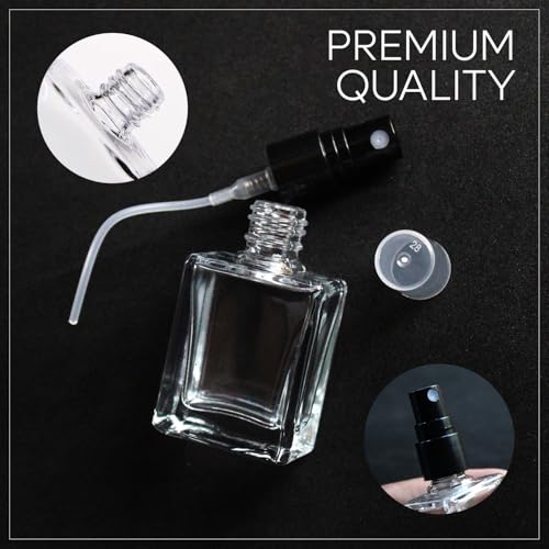 Image of nsb herbals Refillable Perfume Clear Square Glass Bottles With Spray Pump For Perfume Essential Oils Aromatic Water Blend 10 ml