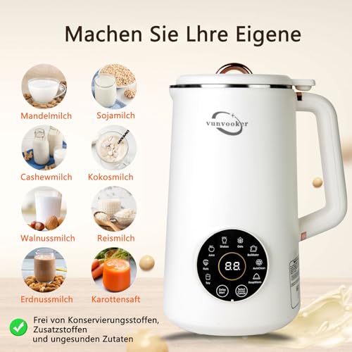 Macchina automatica del latte di noci,Produttore di latte di soia,1000ML mandorle fatte in casa, avena, soia, latte vegetale e bevande senza latticini, scaldabagno di mandorle con inizio - 6