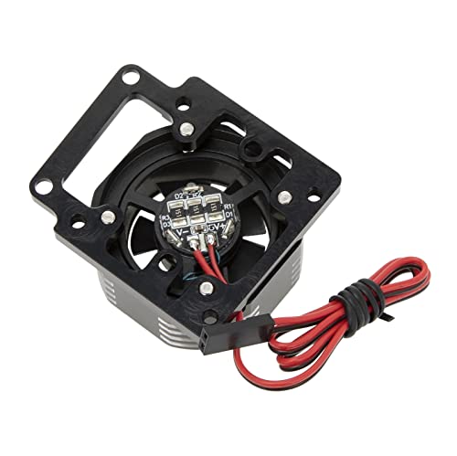 Image of DKKY RC Motor Cooling Fan Heatsink 21000 RPM for Traxxas 1 /8 4WD Sledge Motor with LED Light, Black