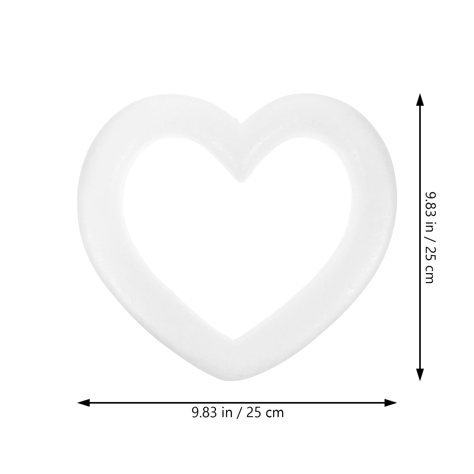 NUOBESTY 2pcs Foam Heart Rings Heart Foam Wreaths for DIY Craft Party Decoration, As Shown, 25X25cm - Image 2