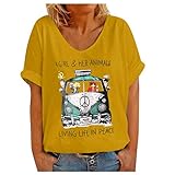 elegant kurzärmel tunika dame blusen tops oberteile damen tshirt kurzarm sommer tie dye basic shirt lose rundhals sweatshirt löwenzahn drucken pullover bluse casual hemd tunic teenager mädchen frauen t-shirt chiffon einfarbig v-ausschnitt