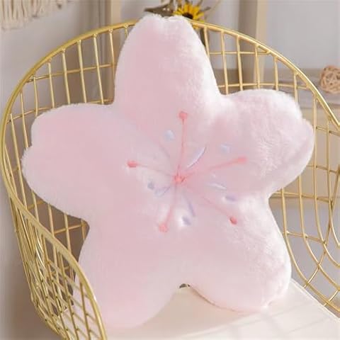 QUSLIMY Cherry Blossom Pillow,Sakura Room Decor Pink Flower Floor Cushions for Kids,Japanese Plush Cute Flower Throw Pillow for Bed Car Sofa Living Room Aesthetic Accessories (Pink-17.7 * 17.7inch) Cover