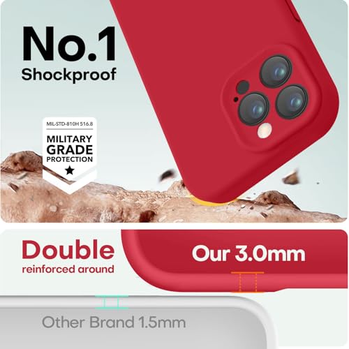 Image of LOVE 3000 Designed for iPhone 16 Pro Max Case, Premium Silicone with [Soft Anti-Scratch Microfiber Lining] Shockproof Protective Phone Case for Men Women Girls 6.9 inch, Red