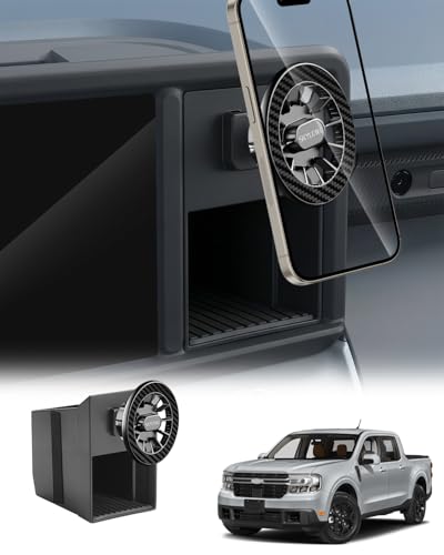 SKYLOTEC Magnetic Phone Holder Cubby Insert for Ford Maverick 2022 2023 2024 Accessories, Cell Phone Mount Storage Box Kit for MagSafe, Automobile Cradles Phone Base Not Block Air Vent