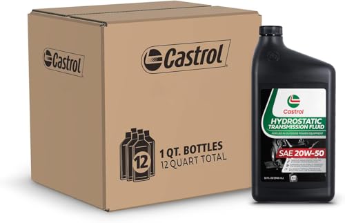 Castrol SAE 20W50 Hydrostatic Transmission Fluid for Use in Outdoor Power Equipment API GL-4 12 Pack (1 Quart)
