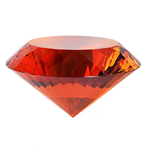 Image of Amber Crystal Glass Diamond Shaped Decoration 60mm Jewel Paperweight,Gift Decoration Idea for Christmas, Thanksgiving (Please Identify Our Brand YARR Store)