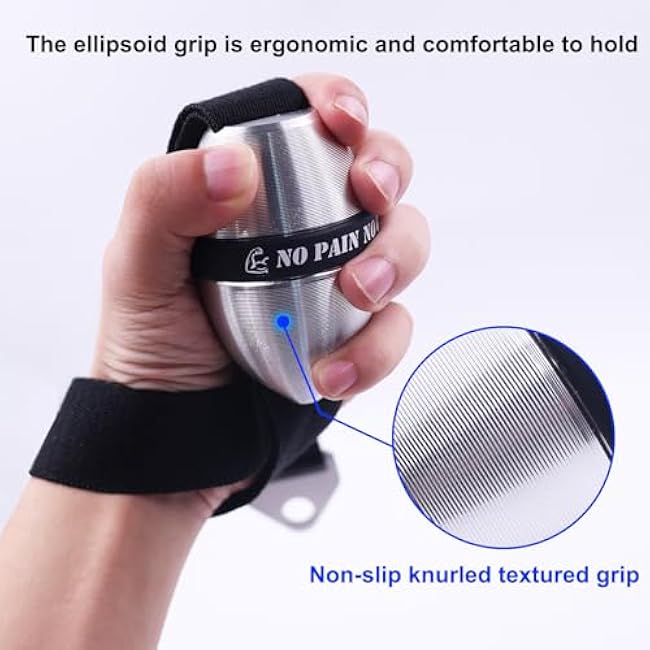 Aluminum Alloy Elliptical Wrist Ball Trainer for Arm Wrestling and Grip Strength-Durable Wrist and Forearm Exerciser with Non-Slip Grip for Strength Training, Pronation, Supination, and Rehabilitation