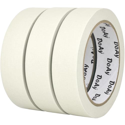 3 Pack White Painters Masking Tape (1 Inch Wide)