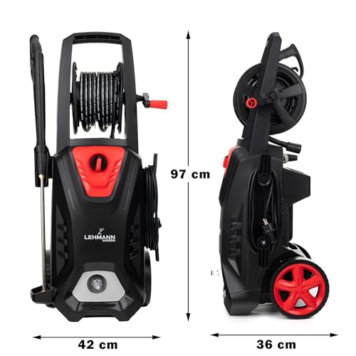 LEHMANN Hochdruckreiniger mit Induktionsmotor, 3000 W, max. 260 bar, 492 l/h Fördermenge, 12m...
