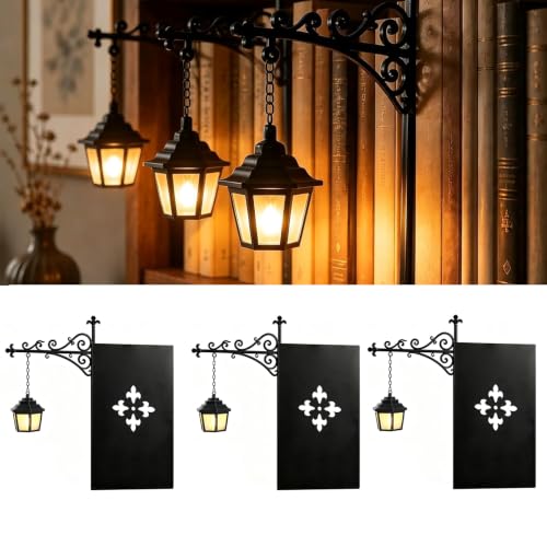 YEEUTIUL 3 PCS Library Lantern Mini Bookshelf Lamp