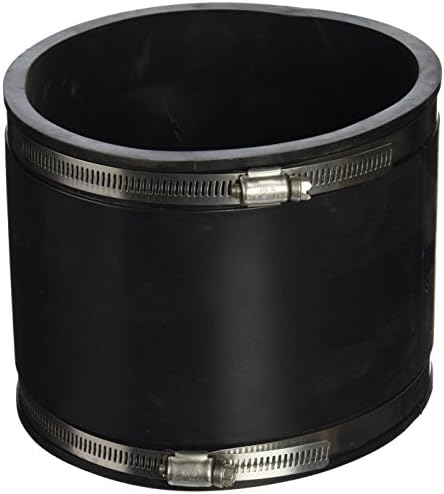 Fernco 1056-66 6-in. Flexible PVC Pipe Coupling for Cast Iron/Plastic/Steel Plumbing Connections in Black