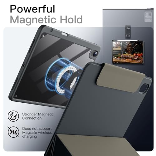 Image of JETech Magnetic Detachable Cover Case for iPad Air 11-Inch M4 /M3 /M2 (2026 /2025 /2024), iPad Air 5th /4th with Pencil Holder, Removable Rotating Cover, Portrait /Landscape Stand (Space Gray)