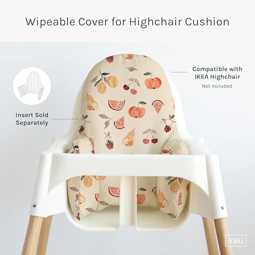 Image of Yeah Baby Goods Wipeable Cushion Cover (Fruit Feast) - Compatible with The IKEA Antilop Highchair - Soft, Waterproof Baby High Chair Cover