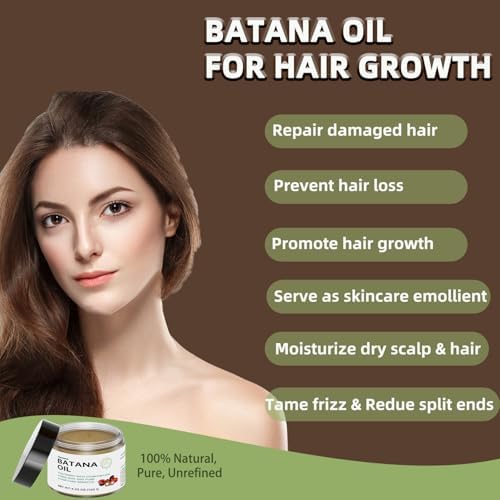 Batana Hair Growth Oil - 100% Natural, Organic, Honduran Source - Prevents Loss, Moisturizes Scalp, Restores Dry Hair - 4.23 OZ