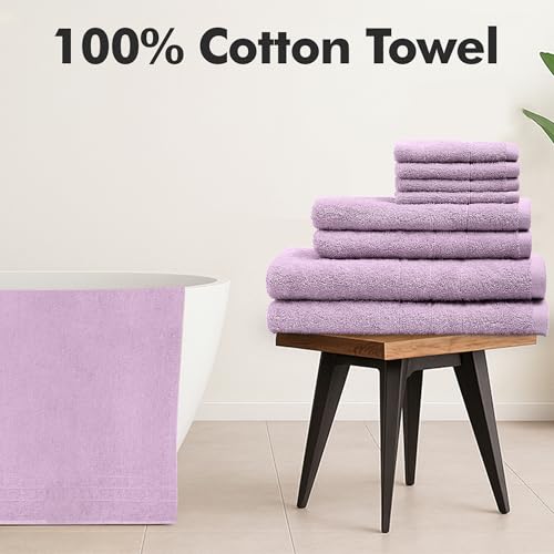 Novo Home Bath Towels Set of 8 – 100% Cotton Lilac Towel Set Bale Includes 2 Bath, 2 Hand, 4 Face Towels – Soft, Absorbent & Quick Dry Towel for Bathroom, Spa, Kitchen, Hotel Use - Cosy Home Interiors Novo Home Bath Towels Set of 8 – 100% Cotton Lilac Towel Set Bale Includes 2 Bath, 2 Hand, 4 Face Towels – Soft, Absorbent & Quick Dry Towel for Bathroom, Spa, Kitchen, Hotel Use - Image 8