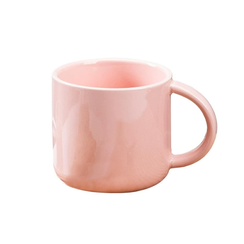Nff Coffee Mug, Ceramic Solid Colour Large Breakfast Mug With Handle For Coffee, Milk, Tea, 340ml(Pink)