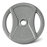 Amazon Basics 2-inch Olympic Grip Weight Plates, 45lb Weights, Single