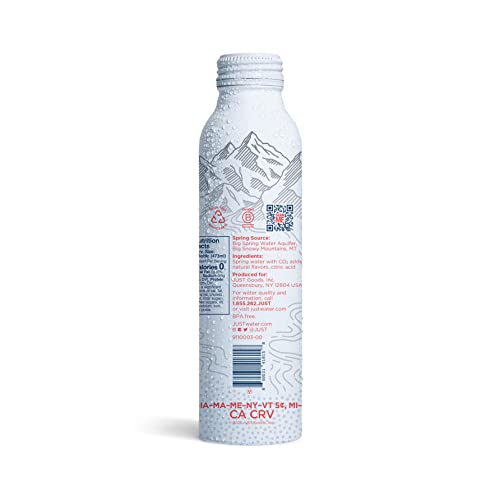 Image of JUST Bubbles Watermelon - Pure Premium Sparkling Spring Water in a Fully Recyclable Reusable Eco-Friendly Bottle - 100% Mountain-Sourced Carbonated Water with Naturally Occurring Minerals, 16 Fl Oz