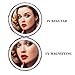 Quality Compact Vanity Mirror Gifts for Girls Women Beauty, Stylish Travel Folding Makeup Mirrors for Wallet Purse Pocket Handbag, Portable Double-Sided Magnifying Cosmetic Mirror, Bright Red