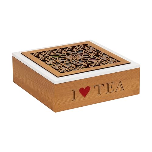 Mind Reader Decorative Tea Bag Organizer, 90 Bags, Countertop Organizer, Coffee Bar, Kitchen, 9.45