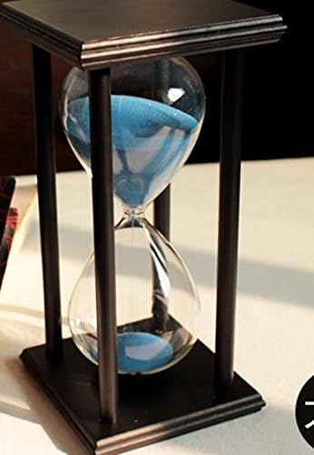 60 Minutes Hourglass Timer Creative Gift Home Decorations Ornaments (black frame blue sand)