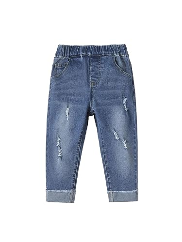 Image of KOTTY Boys Jeans - Regular to Slim Fit,Elastic Waistband,Mid Rise,Straight or Tapered Leg,Stretchable Denim