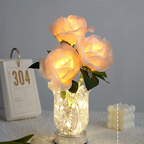 チューリップ造花ギフト チューリップ ライト LED ランプポット造花ホームデコレーションフラワーテクスチャ造花ブーケギフト友人恋人家族へ