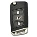 Flip Remote Key Shell for Volkswagen Golf 7 VW Car Golf R R20 / MK7 MKVII Replacement Keyless Fob Case (Black)