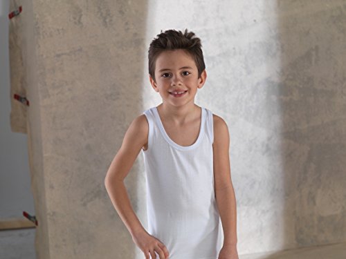 Brix Boys' White Tank Top 100% Cotton - Super Soft Undershirts 4-Pack Tees. thumb #3