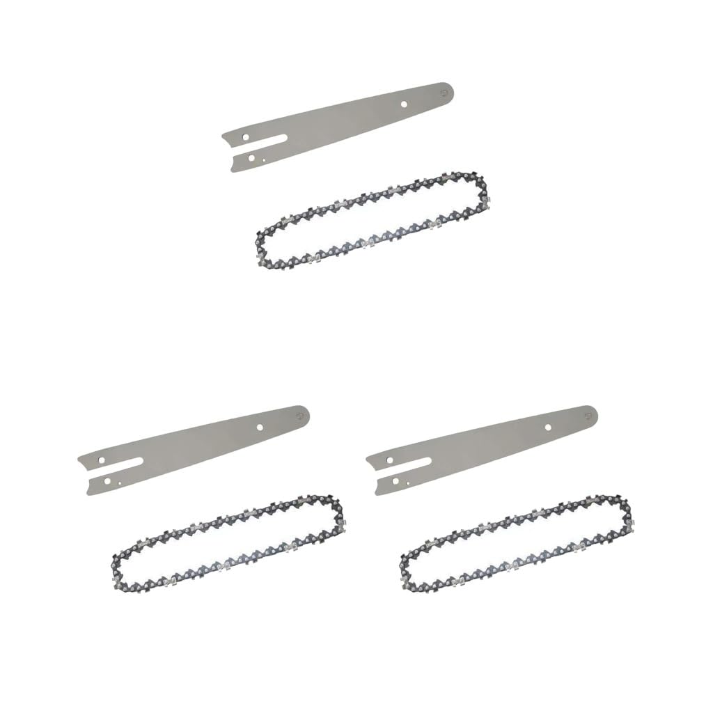 Juego de 3 cadenas de sierra guía y barra guía para cortar pisos laminados de madera contrachapada de 8 pulgadas, plata, 8 pulgadas