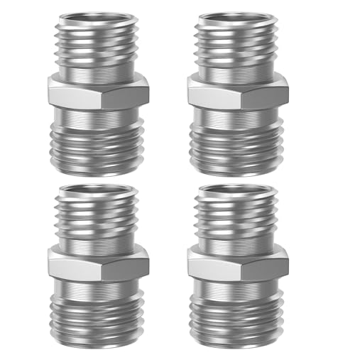 Image of 4 Pcs M14 to M16 Carbon Steel Fittings Adapters 115757 | Hydraulic Attachment Fittings, Converter for Mini Excavators Connector | Compatible with AGT, TPM, VICSEC, FFIndustries, Miva, Machpro